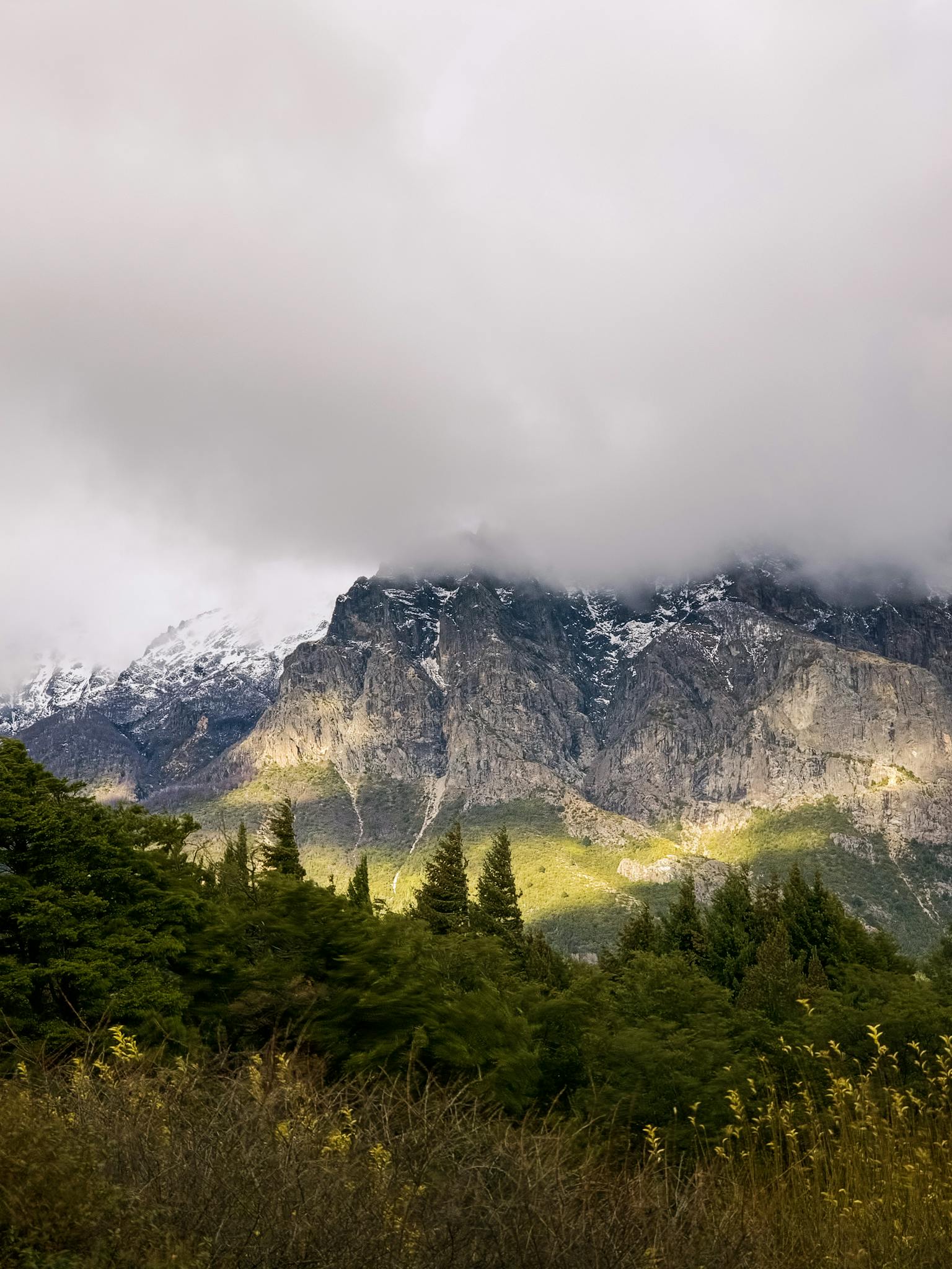 Capture of the Andes with cloud cover near Bariloche, Argentina.